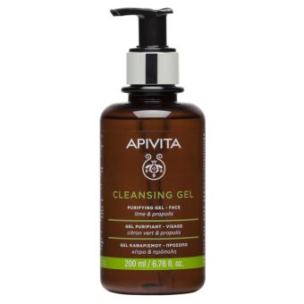 Apivita Purifying Lime & Propolis näopuhastusgeel kombineeritud ja rasusele nahale 200 ml