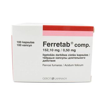 FERRETAB COMP PROLONG KAPSLID 152.1MG+0.5MG N100