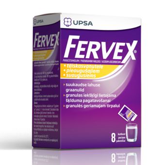 FERVEX SUUKAUDSE LAHUSE GRAANULID TÄISKASVANUTELE 500MG+25MG+200MG N8