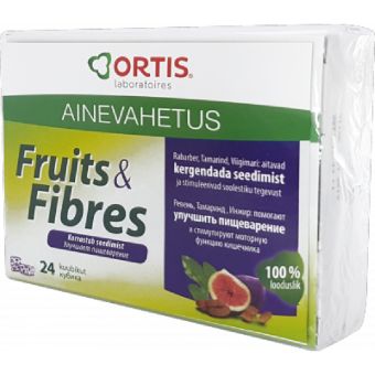 Teholaxa Fruits & Fibres жевательные кубики для ускорения обмена веществ N24