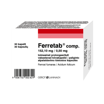 FERRETAB COMP PROLONG KAPSLID 152.1MG+0.5MG N30