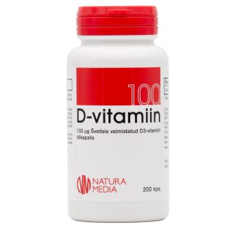 Natura Media D vitamiini õlikapslid 100mcg 4000 IU N200