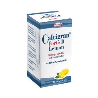 CALCIGRAN FORTE D ЖЕВАТЕЛЬНЫЕ ТАБЛЕТКИ СО ВКУСОМ ЛИМОНА 500MG/800RÜ N60