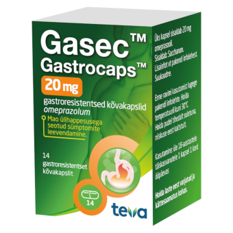 GASEC GASTROCAPS GASTRORESIST. KÕVAKAPS. 20MG N14