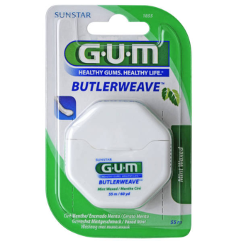 Gum Butlerweave вощеная зубная нить со вкусом мяты 55m