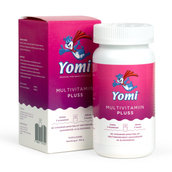 Yomi Multivitamiin Plus viinamarjamaitseline karuke N60