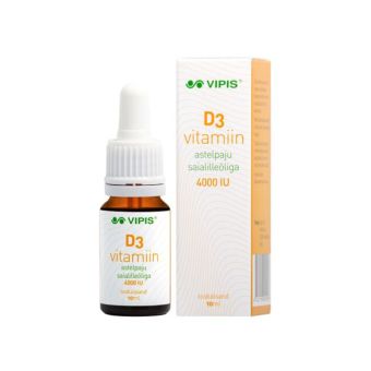 Vipis D3 vitamiin astelpaju saialilleõliga 4000IU 10 ml