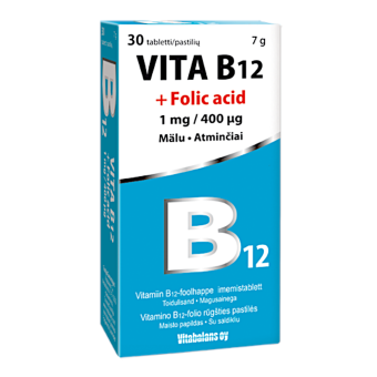 Vita B12 + фолиевая кислота в таблетках 1MG/400MCG N30