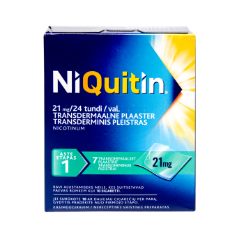 NIQUITIN TRANSDERMAALNE PLAASTER 21MG 24H N7