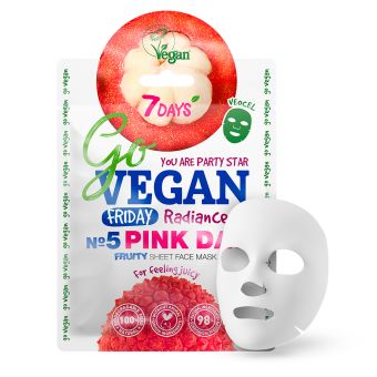 7DAYS GoVEGAN näomask Reede Fruity PINK DAY 25 g