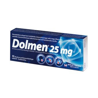 DOLMEN ÕHUKESE POLÜMEERKATTEGA TABLETID 25MG N10