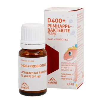 Nordaid D 400 + piimhappebakterid lastele 7.5 ml