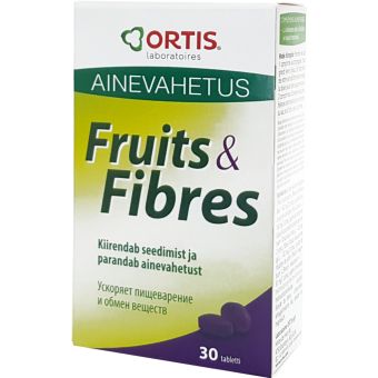 Teholaxa Fruits & Fibres пищевая добавка в таблетках для улучшения пищеварения N30