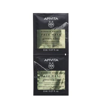 Apivita Express Beauty Deep Cleansing Green Clay глубоко очищающая маска для лица 2x8ml