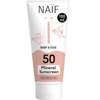 NAIF солнцезащитный минеральный крем SPF50 для младенцев/детей 100 мл