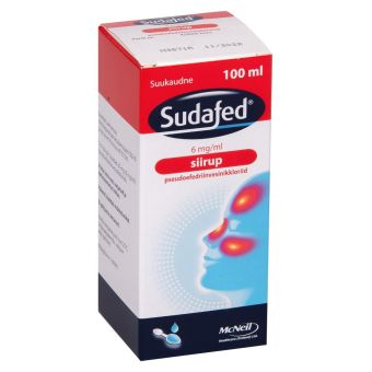 SUDAFED SIIRUP 6MG, 100 ml 100 мл