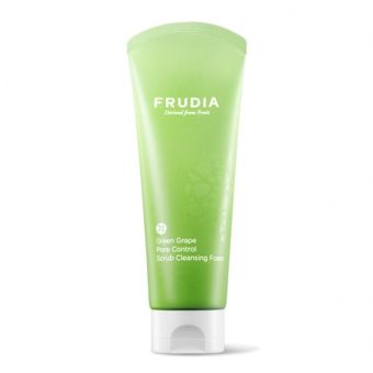 Frudia Green Grape Pore Control Scrub Cleansing Foam отшелушевающая пенка для жирной кожи лица с зелёным виноградом 145 мл