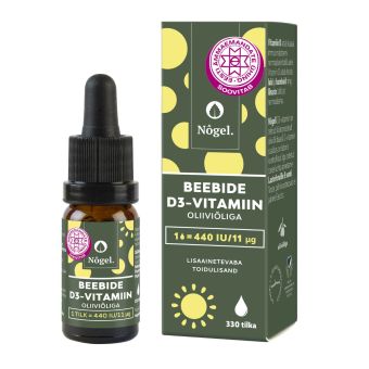 Nõgel Beebide D3-vitamiin oliiviõliga, 440 IU/11 μg 10 ml