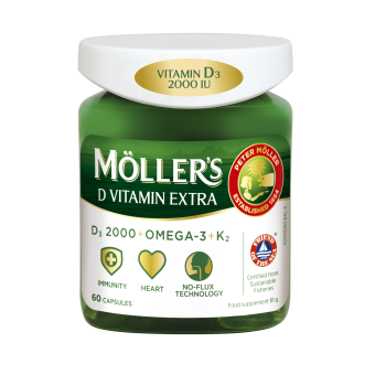 Möller's Extra D-vitamiiniga kalamaksaõli kapslid N60