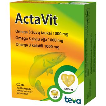 Actavit Omega 3 kalaõli kapslid 1000mg N60