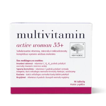 New Nordic Multivitamin active woman мультивитамин для женщин 55+ N90