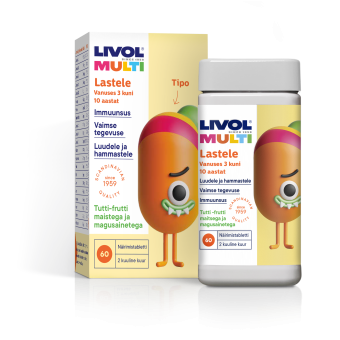 Livol Multi Tutti-Frutti maitselised närimistbl lastele N60