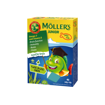 Möller′s Junior витамины в форме рыбок с фрутовым вкусом N45