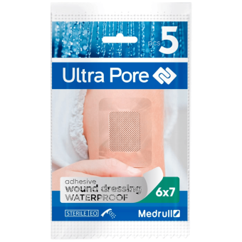 Medrull Ultra Pore самоклеющийся стерильный хирургический пластырь, водостойкий 6x7cm N5