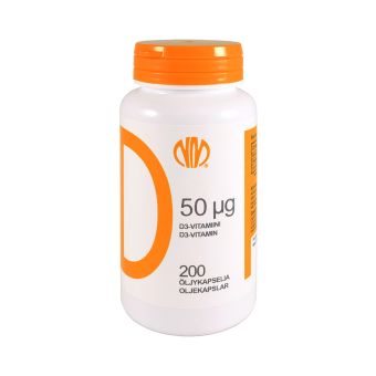 Natura Media D vitamiini õlikapslid 50 mcg, 2000 IU, N200