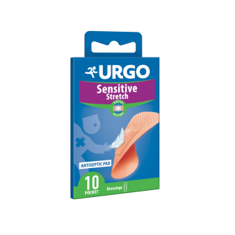 Urgo SensitiveStretch plaaster 20x72mm nahavärvi N10