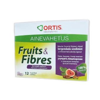 Teholaxa Fruits & Fibres жевательные кубики для ускорения обмена веществ N12