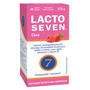 Lacto Seven Chew maasika-vaarikamaitselised närimistabletid N50