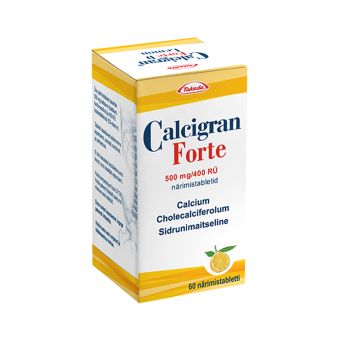 CALCIGRAN FORTE NÄRIMISTABLETID 500MG+400RÜ N60