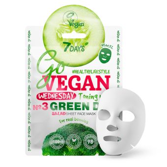 7DAYS GoVEGAN näomask Kolmapäev GREEN DAY 25 g