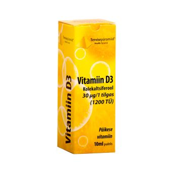 Tervisepüramiid D3-vitamiin tilgad 30mcg/tilk 10 ml