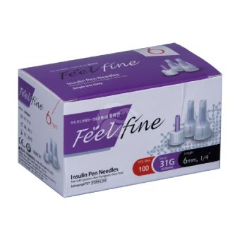 Insuliininõelad SMS Feelfine Pen 6mm 31g N100