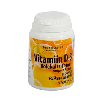 Tervisepüramiid D3-vitamiin kapslid 100mcg N100